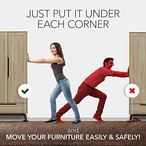 Furniture Sliders for Carpet X-PROTECTOR - 8 PCS Heavy Moving Pads 4 3/4" - size: 8 PCS 4.75", For Carpet