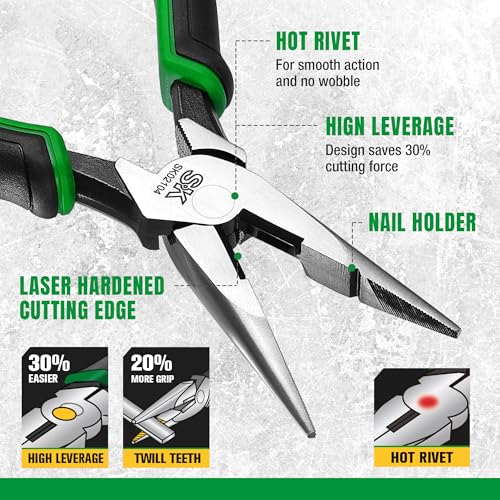 SK 8-Inch Needle Nose Pliers, Long Nose Pliers, Twill Teeth & Nali Holder - style: 8in Long Nose Pliers