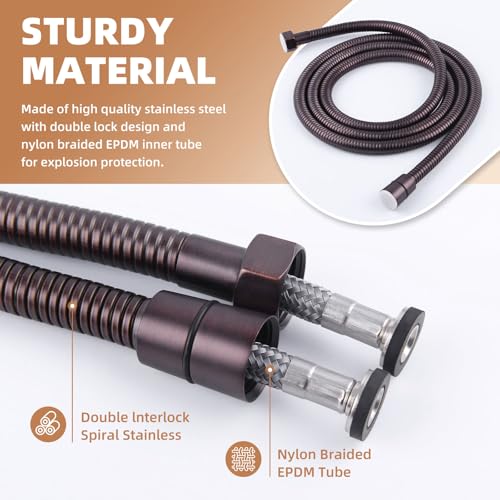 Angle Simple Handheld Shower Hose Replacement, 79 Inches, Oil Rubbed Bronze - color: Oil Rubbed Bronze, size: 79 Inch