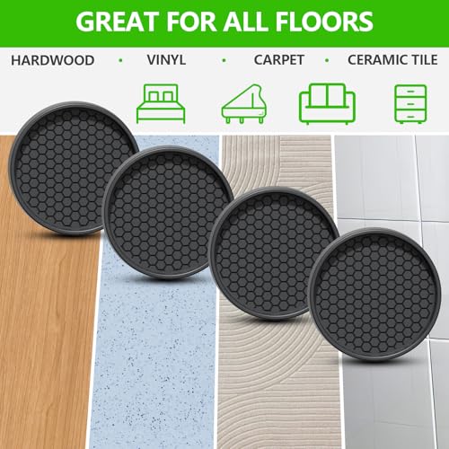 Non Slip Furniture Pads- 4PCS 3" Round Anti Skid Grippers Floor Protectors | Furniture Coasters for Hardwood Floors, Furniture Stopper to Prevent Sliding, Keep Bed, Couch, Table, Chair in Place, Black - size: 3" 4pcs Black