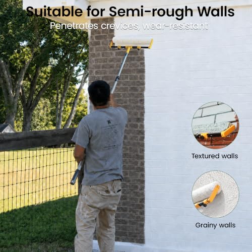 VOOMEY 18 Inch Paint Roller Covers 3/4" Nap Nylon, Deep Pile Roller Sleeves for Rough & Textured Surfaces, Large Paint Roller for Stucco, Brick, Wall & Ceiling (Pack of 6) - size: 18in6pcs(Nylon)