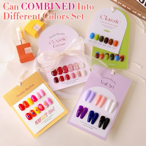 Double Rhythm 28Pcs 0.5Oz Gel Nail Polish Set Same Color Same Bottle Gel Polish Kit Nail Art Manicure Salon DIY at Home for Women (Red Pink Collection-T24-4) - color: Red Nude Pink