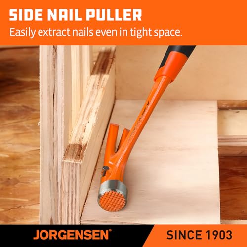 JORGENSEN 16 oz One-piece Forged Rip Claw Hammer with Magnetic Nail Holder - size: 16 oz
