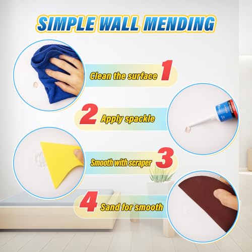 DIYSELF 9-Piece Spackle Wall Repair Kit, Fast-Drying Concrete Crack Filler - size: 9 Pack