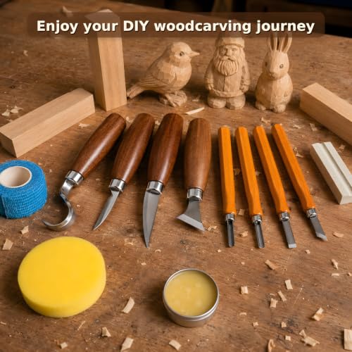 26 in 1 Complete Wood Carving Kit for Beginners with Leather Storage Bag