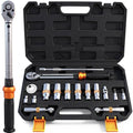 ELEAD 16-Piece Spark Plug Socket Set, 3/8" Drive Swivel Magnetic Spark Plug Removal Tool Kit with Torque Wrench (5–45 lb-ft), E-Torx & Torx Bit Sockets, Extensions & Universal Joint - size: 16-Piece Spark Plug Socket Set