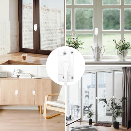 10 Pack Sliding Window Sash Locks White Cam Sash Lock, Window Latch Replacement Sash Locks for Vertical & Horizontal, Window Locks for Double Hung Windows