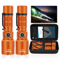 Rechargeable Flashlights High Lumens,Super Bright Small Powerful Flashlight - color: Orange