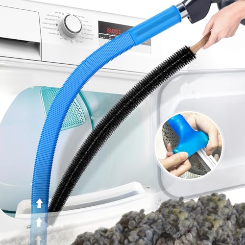 PetOde 2Pcs Dryer Vent Cleaner Kit Universal Vacuum Hose Attachment & Brush - color: Blue