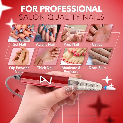 M Max Nail Drill, Brushless 2-in-1, 35000 RPM, Cordless | Red - size: Standard - Red
