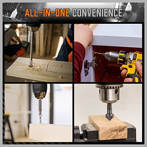 HORUSDY Impact Drill Bit Set, 112-Pieces 1/4" Hex Shank Impact Driver Bits and Screwdriver Bits Set for Screw Driving and Wood Metal Cement Drilling Screwdriver Bits Set with Storage Case