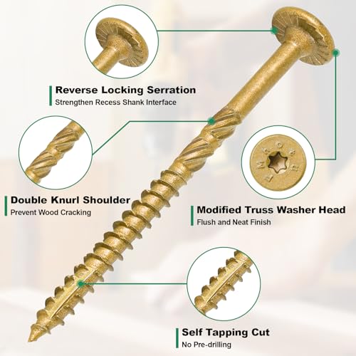 5/16" x 12" Heavy-Duty Outdoor Deck Screws - size: 5/16" x 12"