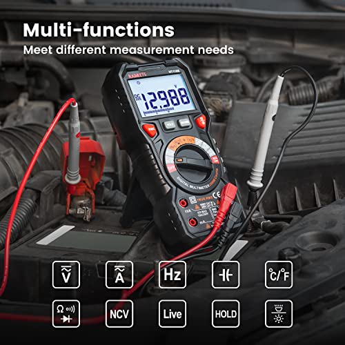 KAIWEETS HT118E Digital Multimeter TRMS 20000 Counts with Higher Resolution Auto-Ranging Voltmeter Accurately Measures Voltage Current Resistance Diodes Continuity Duty-Cycle Capacitance Temperature - size: 20000 counts