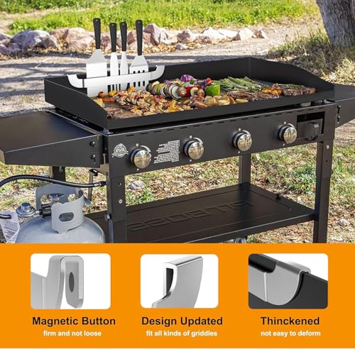 10 Inch Griddle Spatula Holder Magnetic Design, Stainless Steel Grill Barbecue Tool Rack, Griddle Accessories for Blackstone Flat Top Griddle and Other Grill Griddles (1 Pcs) - style: 1 pack