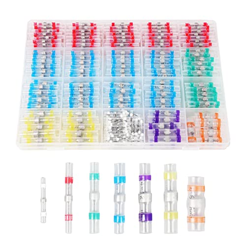 400PCS Solder Seal Wire Connectors, Heat Shrink Butt Connectors Solderstick Solder Stick Waterproof Wire Electrical Connector Kit for Marine Automotive Boat Truck Wire Joint (26-6 Gauge) - size: 400 PCS Solder Sticks Without Heat Gun