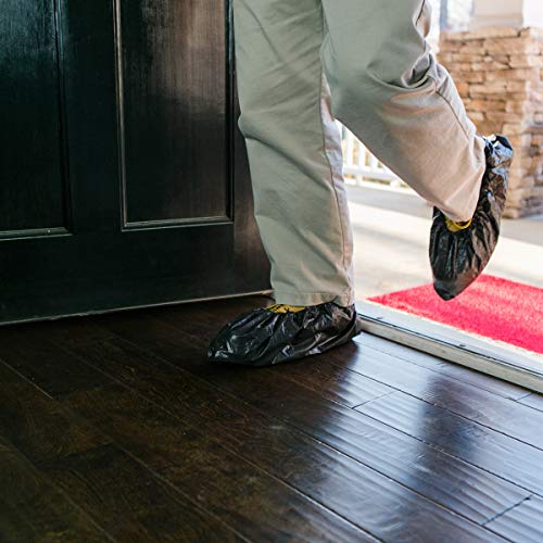 ShuBee Waterproof Shoe & Boot Covers Slip-Resistant Disposable for Plumbing Construction Floor Protection - 40 Pair - color: Black