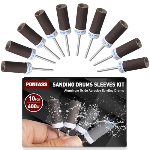 10 Pcs 600 Grit Sanding Drums for Rotary Dremel Tool - size: 600 Grits