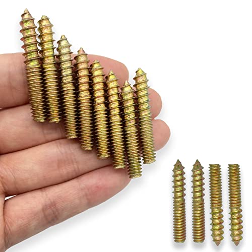 12 Pack 1/4-20 x 1-1/2 Inch Hanger Bolts 1/4-20" Double Headed Bolts 1/4 Wood Dowel Screw Self-Tapping Screw Hanger Bolts for Furniture Double Head Threaded Rods Bolt 37mm Length - size: 1/4-20"x1-1/2"-12PCS