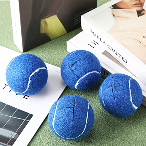 Macarrie 60 Pcs Precut Tennis Balls for Chairs Legs, Blue - color: Blue