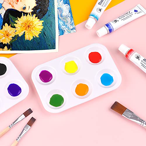 Tamaki 8 PCS Plastic Paint Tray Palettes, White - color: 8 Pcs