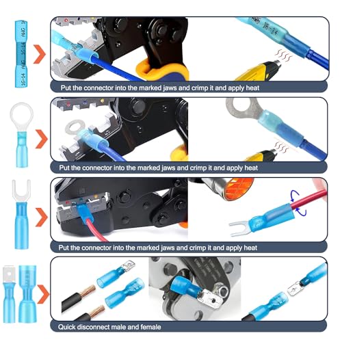 Chanzon 230pcs Heat Shrink Wire Connector Kit, Ring, Butt, Fork, Spade - color: All in One Variety Pack (230 pcs), size: 22-10AWG