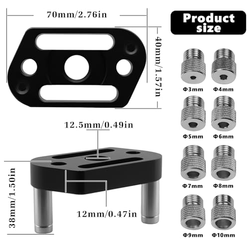 Self Centering Doweling Jig with 8 Drill Bushings(3-10mm) Handheld Jig - color: Light Black