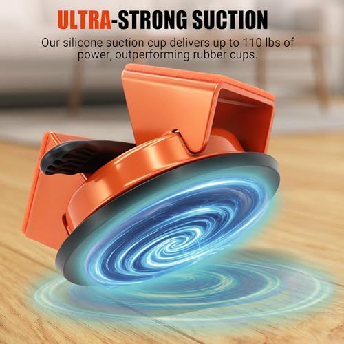 Floor Gap Fixer Tool: Flooring Repair Tool with Dual 45° Striking Surface & Suction Cup for Laminate & Vinyl Plank (LVP/SPC) Floors, Floor Gap Puller Kit with Mallet, 6 Upgraded Adhesive Pads, Scraper