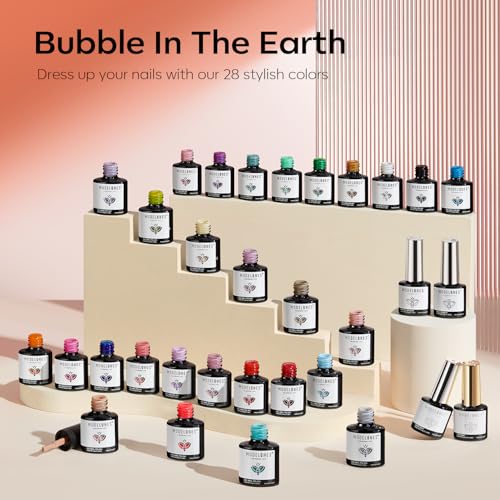 modelones Gel Nail Polish Set Glitter 32PCS 28Colors Red Purple Black - color: A0-Classic Seasons Colors
