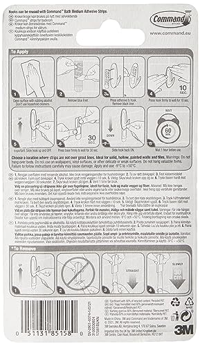 Command Medium White Bath Hooks, 2 Hooks, 4 Strips - color: White, size: Medium, style: 2 Hooks