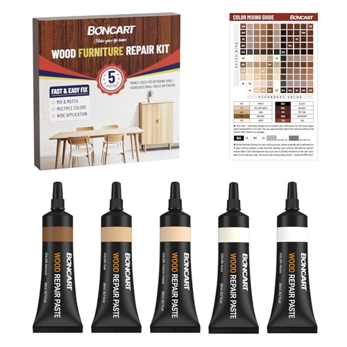 Boncart Wood Furniture Repair Kit, Wood Touch up Fillers - color: 5 Light Colors