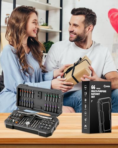Saker 66 in 1 Magnetic Screwdriver Set Portable Multi Bit Ratcheting Kit with Detachable Handle for Dad Gifts Home Electronics, Computer, Furniture, Bike, DIY - style: 66 in 1 Classic