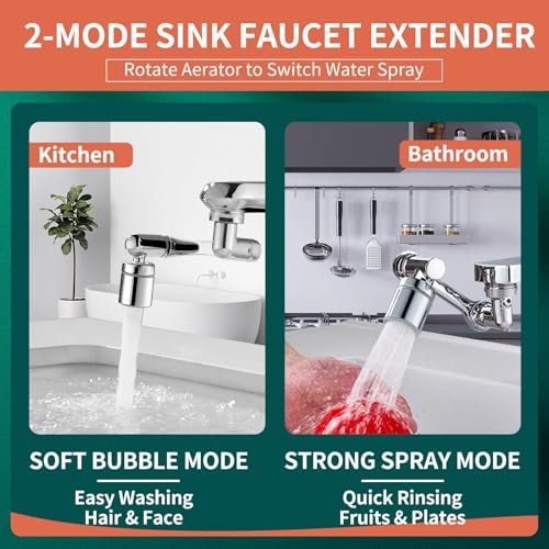 Patented CECEFIN Swivel Faucet Extender Sink Aerator NSF/ANSI 372 Standard - color: A- Swivel Faucet Aerator