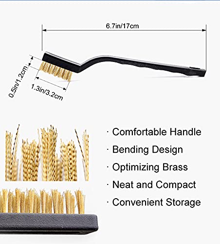 SUJAYU Brass Wire Brush Rust Remover, Small Wire Brush for Cleaning, Paint Stripper for Metal, Wood, Rustoleum Fabric Spray Paint (Brass, 12.00) - style: Brass