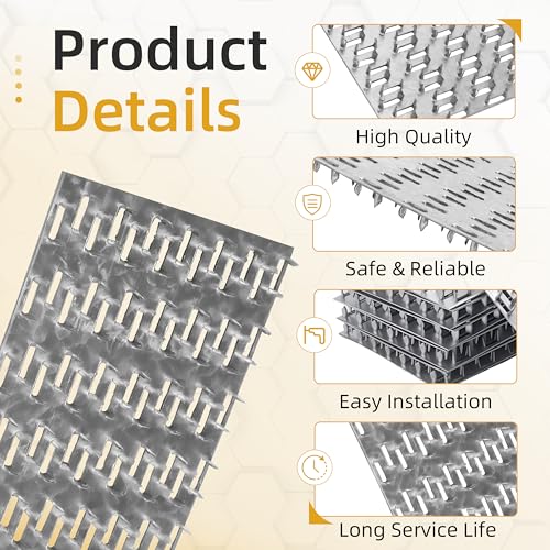 10 Pack 6x4 inch Truss Mending Plate Compatible with 8mm Nail Teeth - size: 6x4 inch