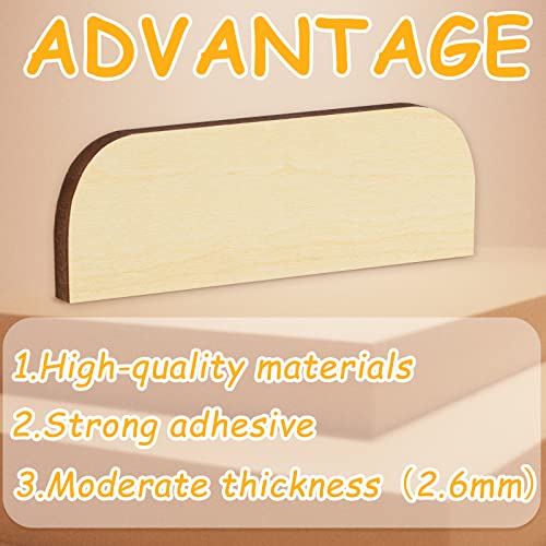 Taiyin 8 Pack 3.5 Inch Hinge Repair Wooden Plate Door Hole Cover Plate Wooden Hinge Filler Wood Repair Kit Kitchen Cabinet Hinges Cabinet Door Blanks with Double Sided Tapes