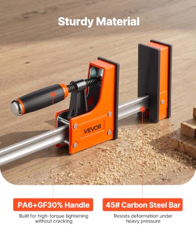 VEVOR Bar Clamps for Woodworking, 4-Pack, 24" and 31" F Clamps, 1100 lbs Load Limit, Clamp/Spreader 2 Modes, Soft Rubber Pads, Ergonomic Handle, Carbon Steel Bar, for Wood Working and Metal Working - size: 31"& 24" (4 Pack), style: Heavy-Duty