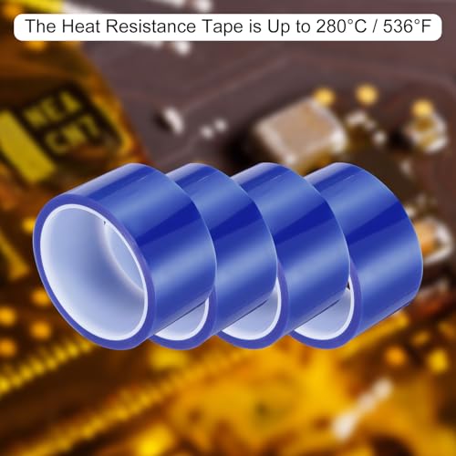 uxcell Blue Heat Tape, 1 Roll 50mmx33m 108ft High Temperature Heat Resistant Tape for Sublimation,Heat Vinyl Press,Heat Transfer, Circuit Board, No Residue - color: Blue, size: 50mmx33m