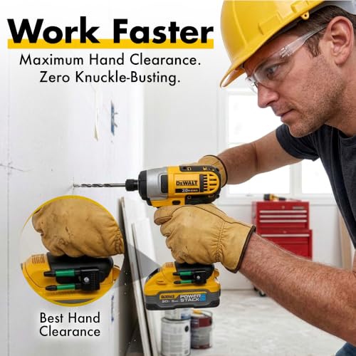 MAGNETIC Bit Holder for DEWALT 20V Drill/Driver, Side Mounted, Strong Magnets, Low Profile Design - Galactic Gadgets (Green) - color: Green, 1 Pack