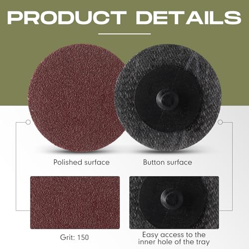 Newwiee 150 Pieces 2 Inch Sanding Discs 150 Grit Discs Die Grinder Sanding Disc for Surface Prep Strip Grind Polish Finish Burr Rust Paint Removal Red - style: 150 Grit