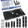 108PCS 4Sizes Flat Metal Brace Brackets Mending Plates for Wood Stainless Steel Bracket Plate with Holes (46mm/56mm/76mm/96mm) YY001-B - color: Black, size: Flat style