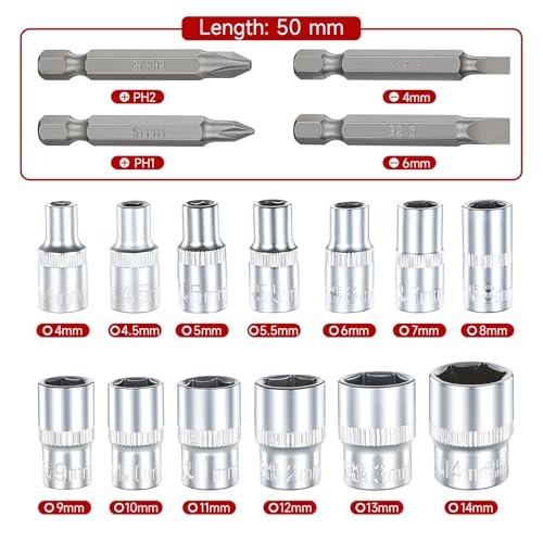 TOMMARS 130PCS Mini Ratchet Set, 1/4 Inch Socket Set, Screwdriver Bits. - style: 130PC Mini Ratchet Set