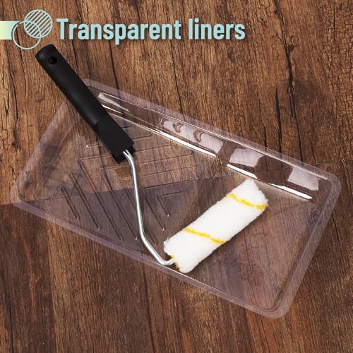 Bates- Paint Tray Liner, 4 Inch, 24 Pack, Clear, Plastic Disposable Paint Tray for Painting Walls - color: Clear, size: 24 Pack 4 Inch