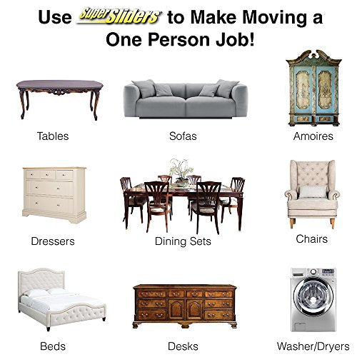 Super Sliders 7" Round Reusable Furniture Sliders- Large Multi Surface Pack to Easily Move Items Across Hardwood or Carpet 8 Pack Beige