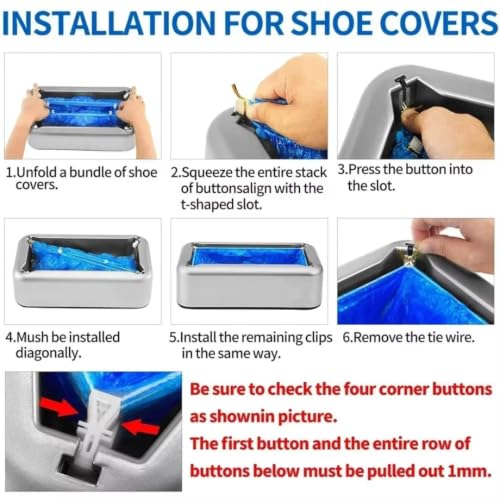 Hands-Free Automatic Shoe Cover Dispenser with 100 Disposable Covers, Heavy Duty Non-Electric Design, Fits Most Shoe Sizes for Home, Office, Clinic & Workshop