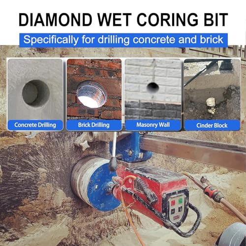 SALI Diamond Core Drill Bits 1" Diameter 10"/254mm Drilling Depth 5/8-11" Thread Core Bit Turbo Laser-Welded Segments for Cured Concrete with, Brick, Block, Masonry, with Two Adapters - size: 1 inch