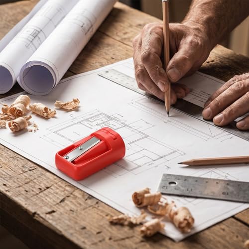 6 Pack Carpenter Pencil Sharpener Manual Handheld Pencil Sharpener Portable Woodworking Construction Sharpeners Small Sharpening