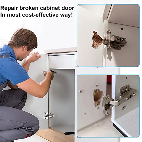 12-Pack Stainless Steel Cabinet Hinge Repair Kit - Door Hinge Repair Plate With Mounting Screws