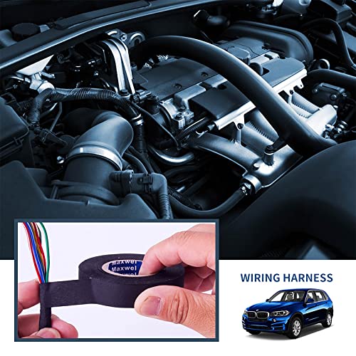 Wire Harness Tape, Automotive Cloth Electrical Tape | 3/4" x 50 FT, Chemical Fiber Cloth, High Temp, Wiring Harness Loom, Auto Electrical Wrap, Protection, Insulation, 1 Piece