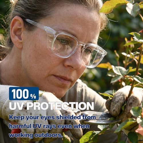 MORK&SUKY Safety Glasses, Stylish Goggles With No Fog Lense, Alternatives To Regular Protective Eyewear For Lab and Nursing. - color: Transparent