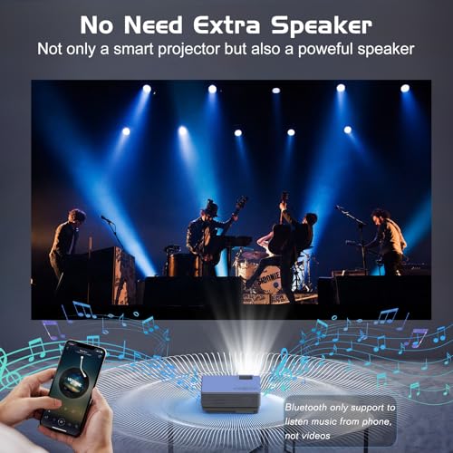 PANSEBA 1080P Mini Projector with Screen, Portable Home Theater Movie Projector with Two-Way Bluetooth, HDMI/USB Input for Smartphone/TV Stick, Ideal for Indoor & Outdoor Use, White - style: Basic Version